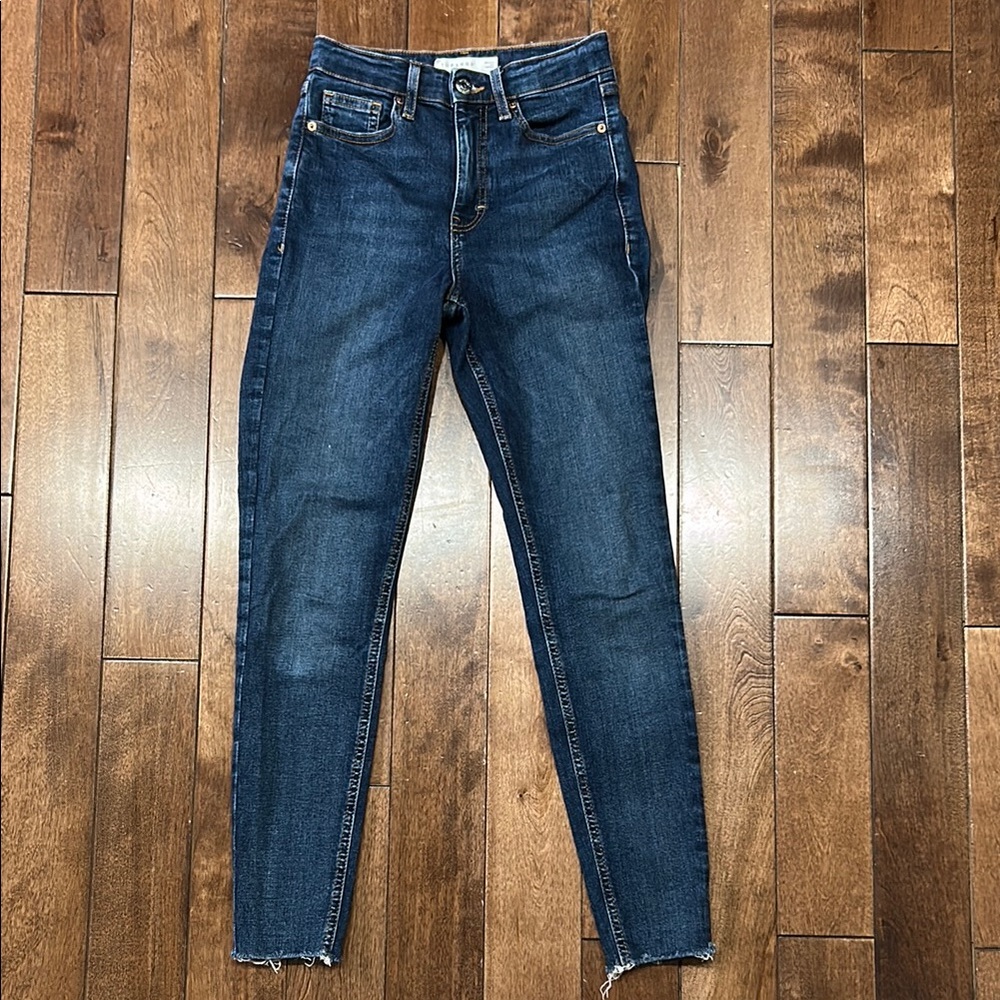 Topshop - Jamie High Waisted Skinny Jean - Dark Denim - Size 25